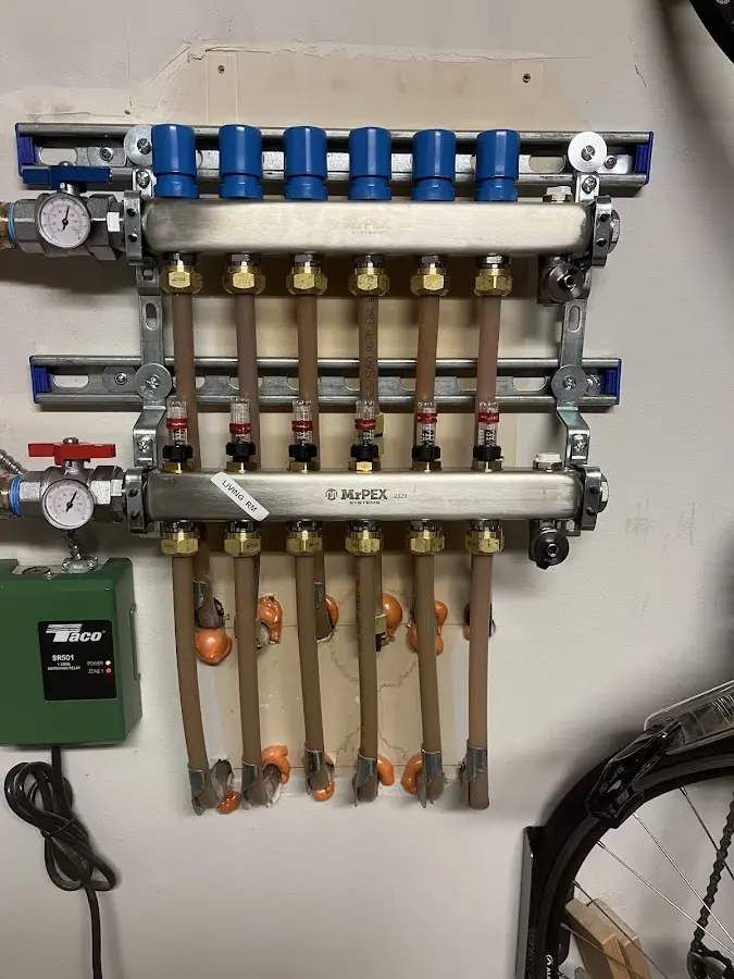 Plumber performing Gas Leak Detection at a residential property in Grove City